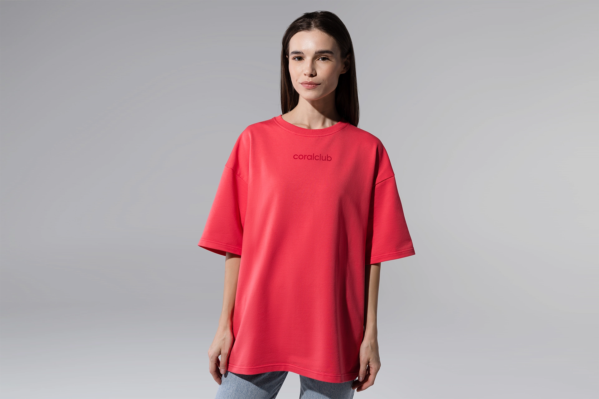 T-shirt oversize, corallo