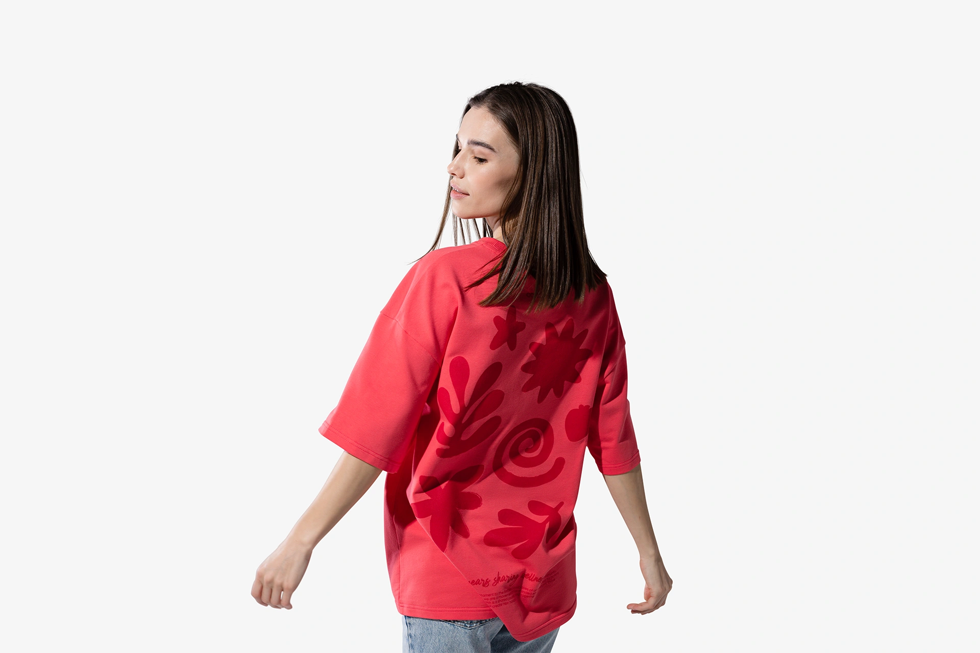 T-shirt oversize, corallo