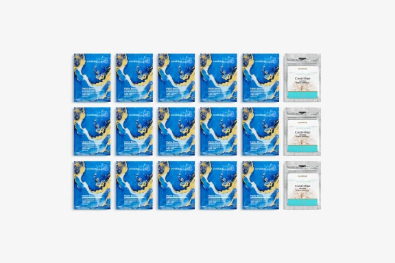 Hydro Boost Biocellulose Facial Mask, 3 scatole da 5 bustine monodose (25ml) + Coral-Mine, 30 bustine x 1 g
